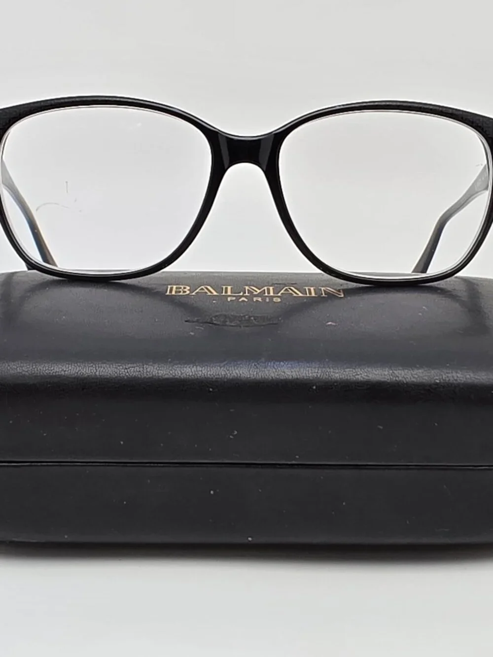 Balmain Paris BL1045 Black Cat Eye Eyeglasses Frame w/Flexhinge and Case France